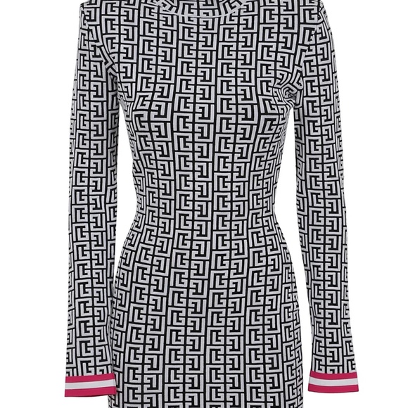 Balmain Dresses & Skirts - Balmain Logo Monogram Knit Mini Dress